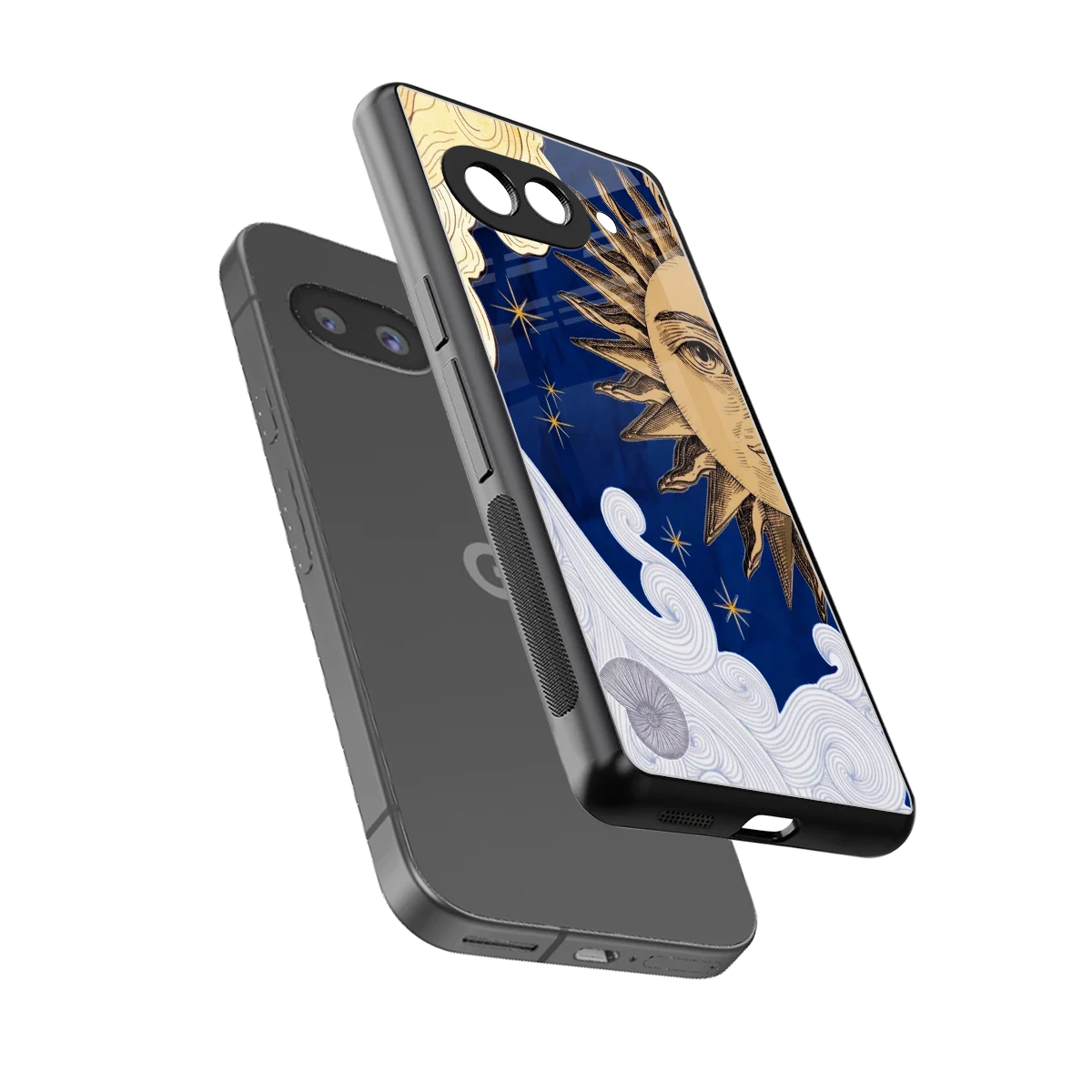 Solar Bliss sleek google pixel 9a cover with tempered glass back and TPU edges