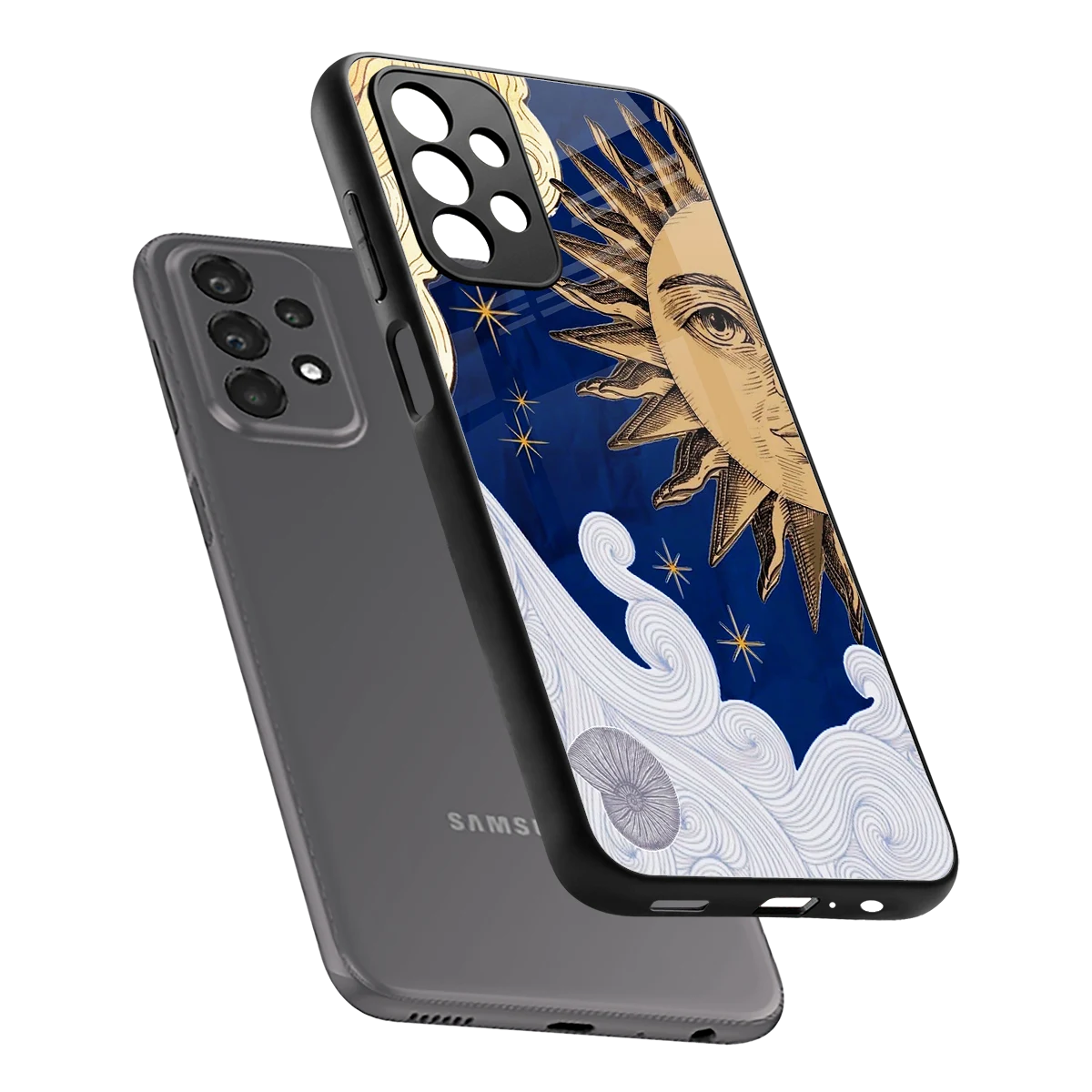 Solar Bliss sleek samsung galaxy a23 cover with tempered glass back and TPU edges