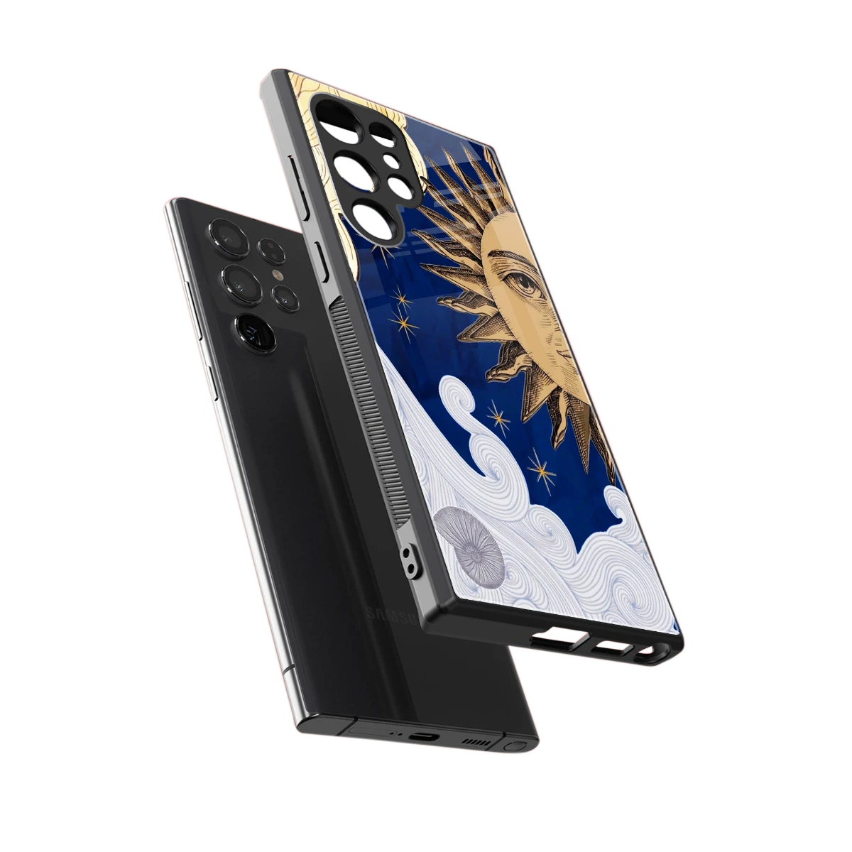 Solar Bliss sleek samsung galaxy s23 ultra cover with tempered glass back and TPU edges