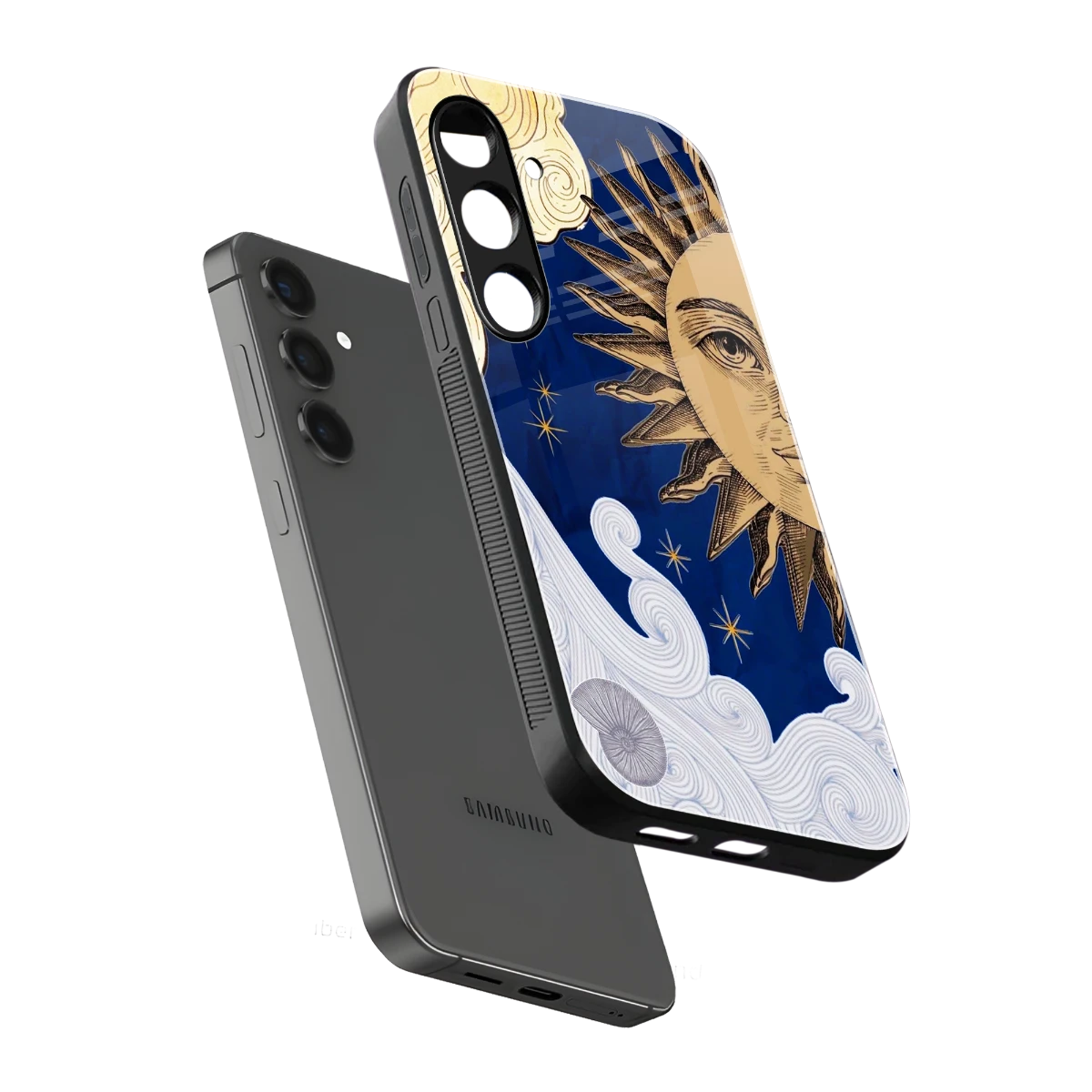 Solar Bliss sleek samsung galaxy s23 fe cover with tempered glass back and TPU edges