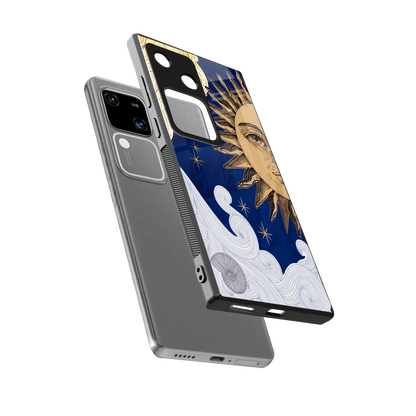 Solar Bliss sleek vivo v30 cover with tempered glass back and TPU edges