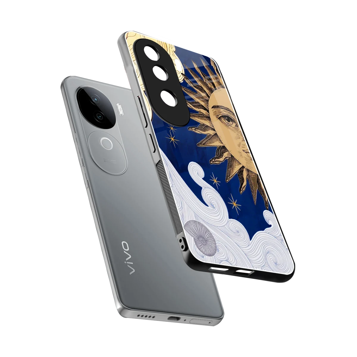 Solar Bliss sleek vivo v40e cover with tempered glass back and TPU edges