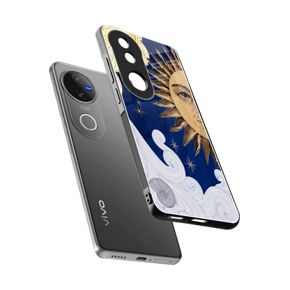 Solar Bliss sleek vivo v50 cover with tempered glass back and TPU edges