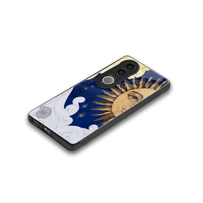 Solar Bliss stylish phone case for vivo v50 | glossy glass and slim fit