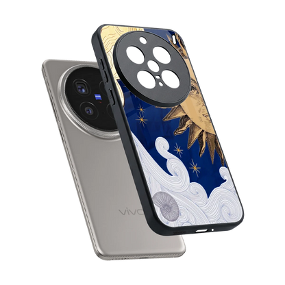 Solar Bliss sleek vivo x200 pro cover with tempered glass back and TPU edges
