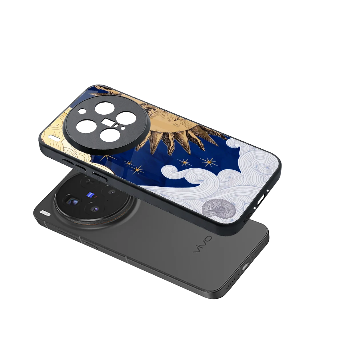Solar Bliss sleek vivo x300 pro cover with tempered glass back and TPU edges
