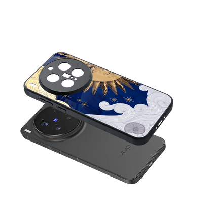 Solar Bliss sleek vivo x300 pro cover with tempered glass back and TPU edges