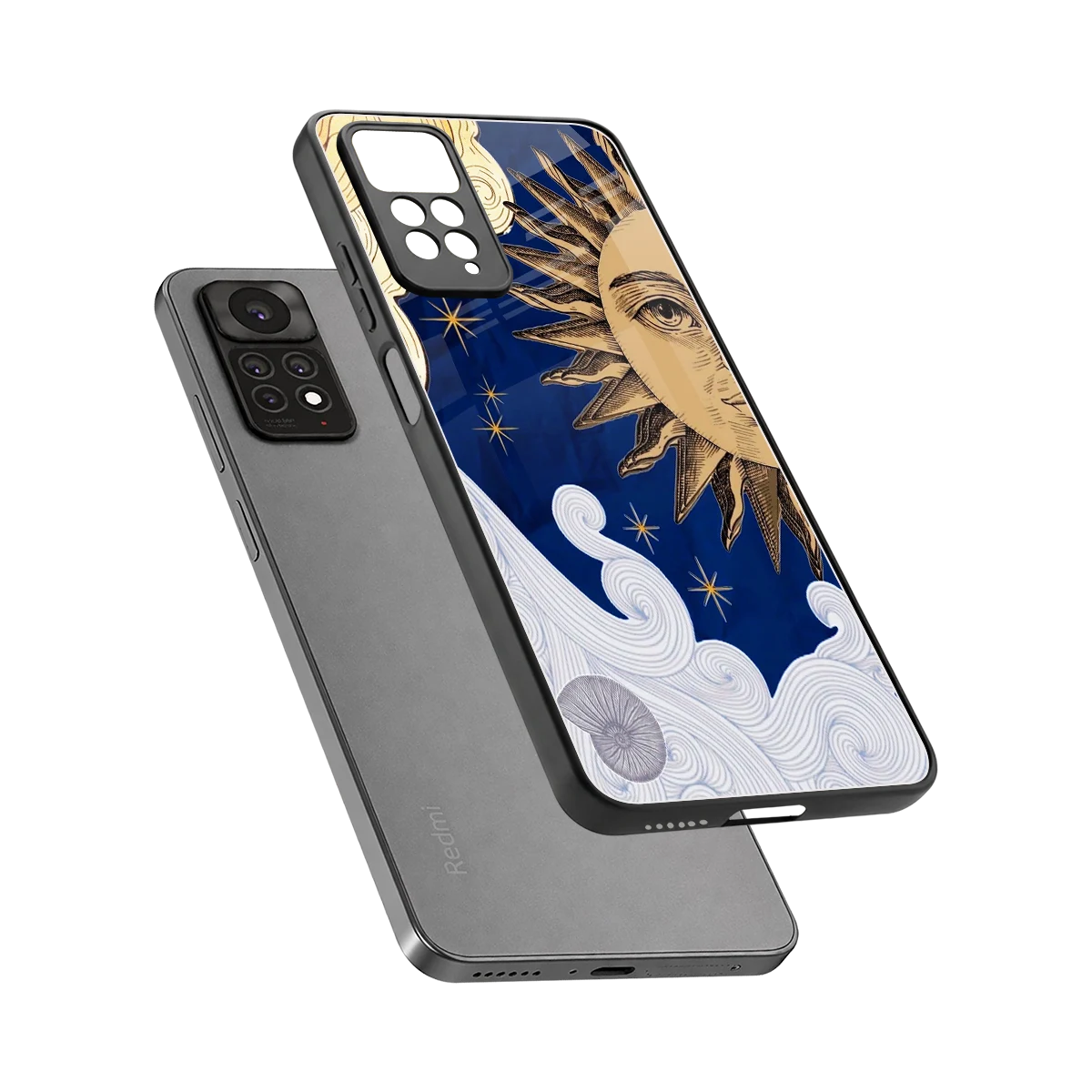 Solar Bliss sleek redmi note 11 pro cover with tempered glass back and TPU edges