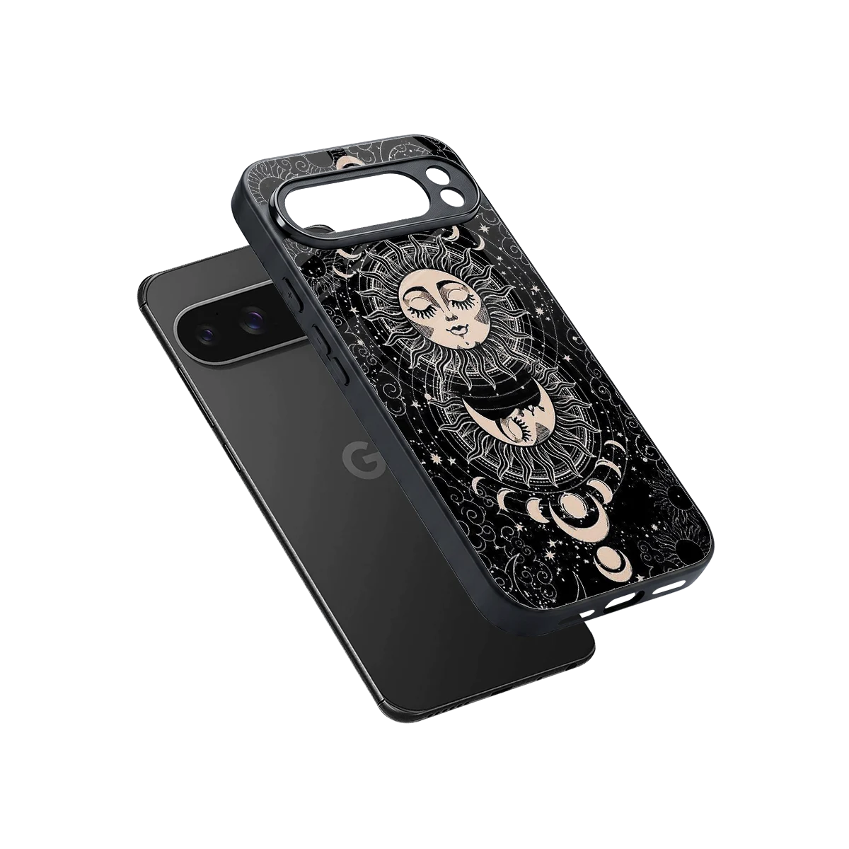 Solar Eclipse sleek google pixel 10 pro xl cover with tempered glass back and TPU edges