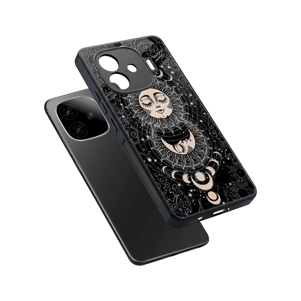 Solar Eclipse sleek iqoo neo 10r 5g cover with tempered glass back and TPU edges