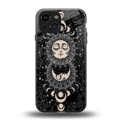 Solar Eclipse back phone cover | glass case for iphone 13 mini