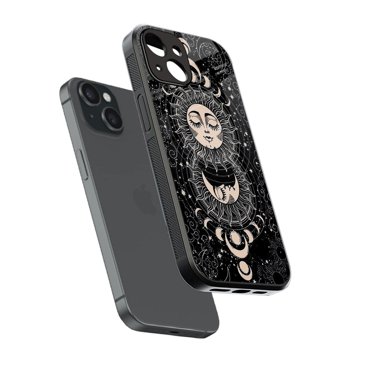 Solar Eclipse sleek iphone 12 mini cover with tempered glass back and TPU edges