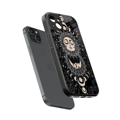 Solar Eclipse sleek iphone 15 plus cover with tempered glass back and TPU edges