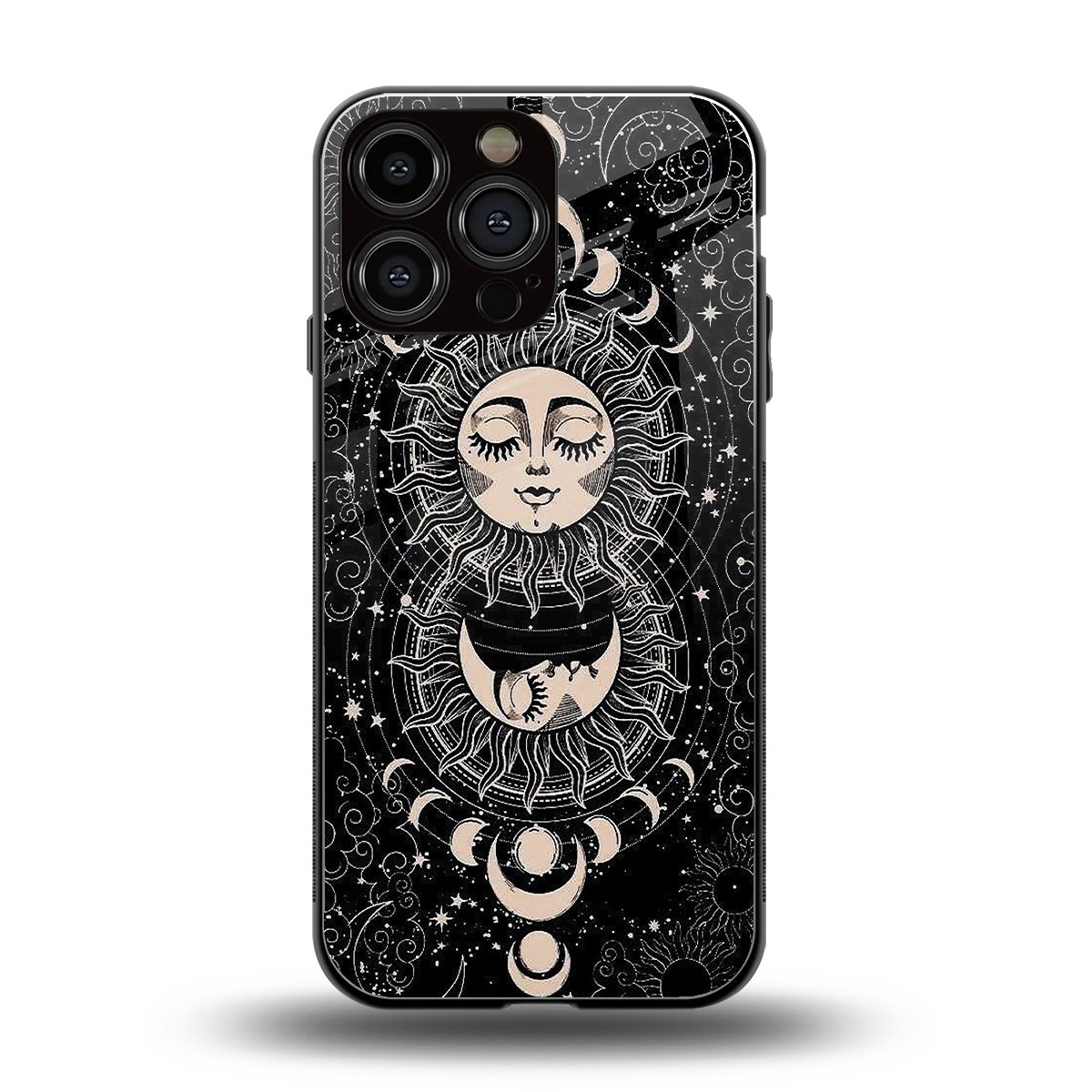 Solar Eclipse back phone cover | glass case for iphone 15 pro max