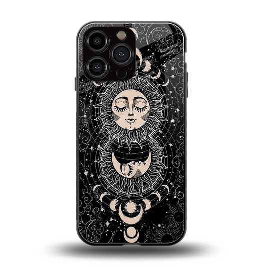 Solar Eclipse back phone cover | glass case for iphone 15 pro max