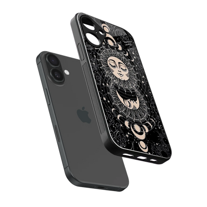 Solar Eclipse sleek iphone 16 plus cover with tempered glass back and TPU edges