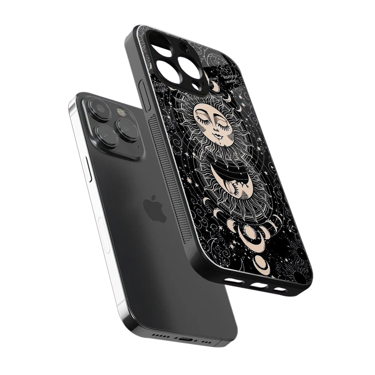 Solar Eclipse sleek iphone 16 pro max cover with tempered glass back and TPU edges