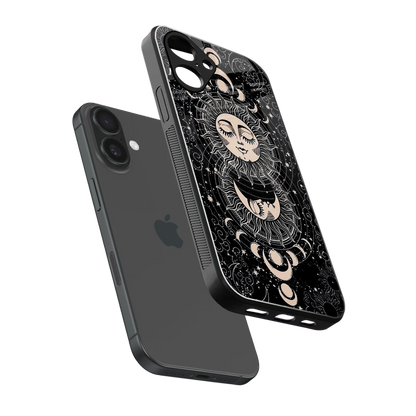 Solar Eclipse sleek iPhone 16 cover with tempered glass back and TPU edges