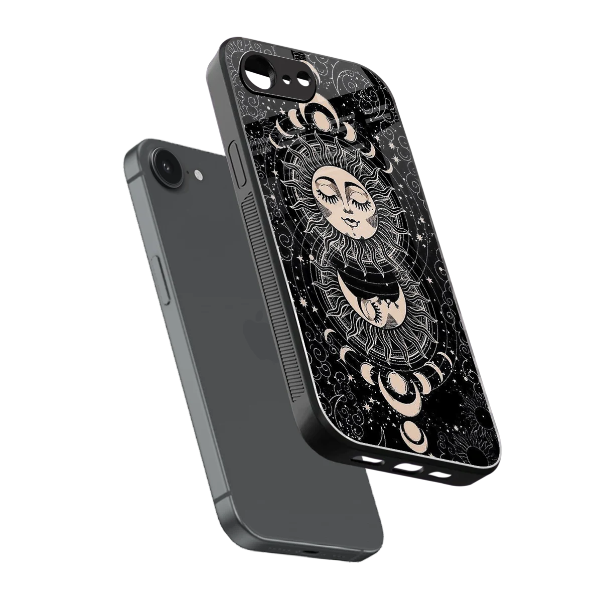 Solar Eclipse sleek iphone 16e cover with tempered glass back and TPU edges