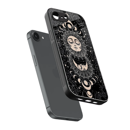 Solar Eclipse sleek iphone 16e cover with tempered glass back and TPU edges