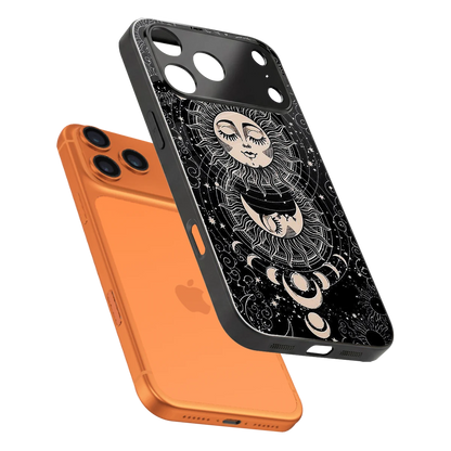 Solar Eclipse sleek iphone 17 pro max cover with tempered glass back and TPU edges