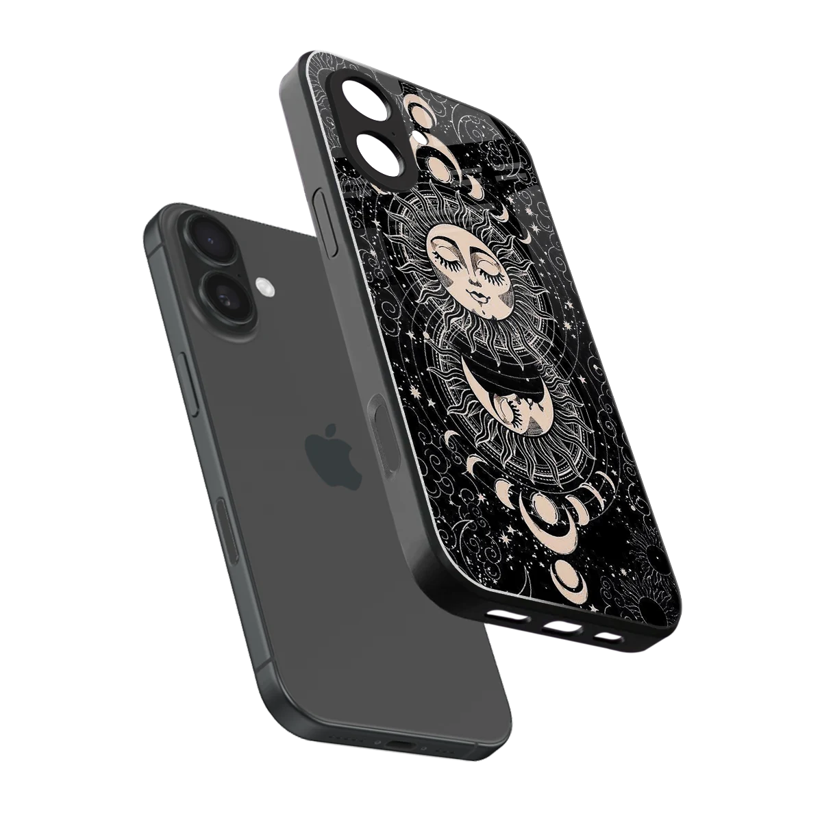 Solar Eclipse sleek iphone 17 cover with tempered glass back and TPU edges