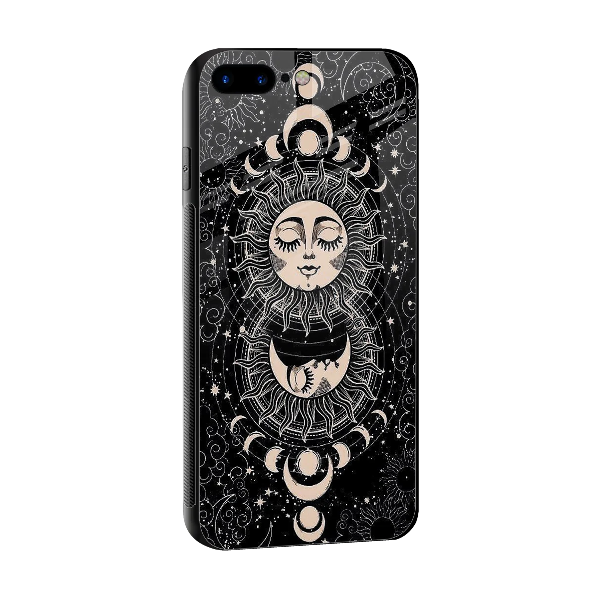 Solar Eclipse sleek iphone 7 plus cover with tempered glass back and TPU edges