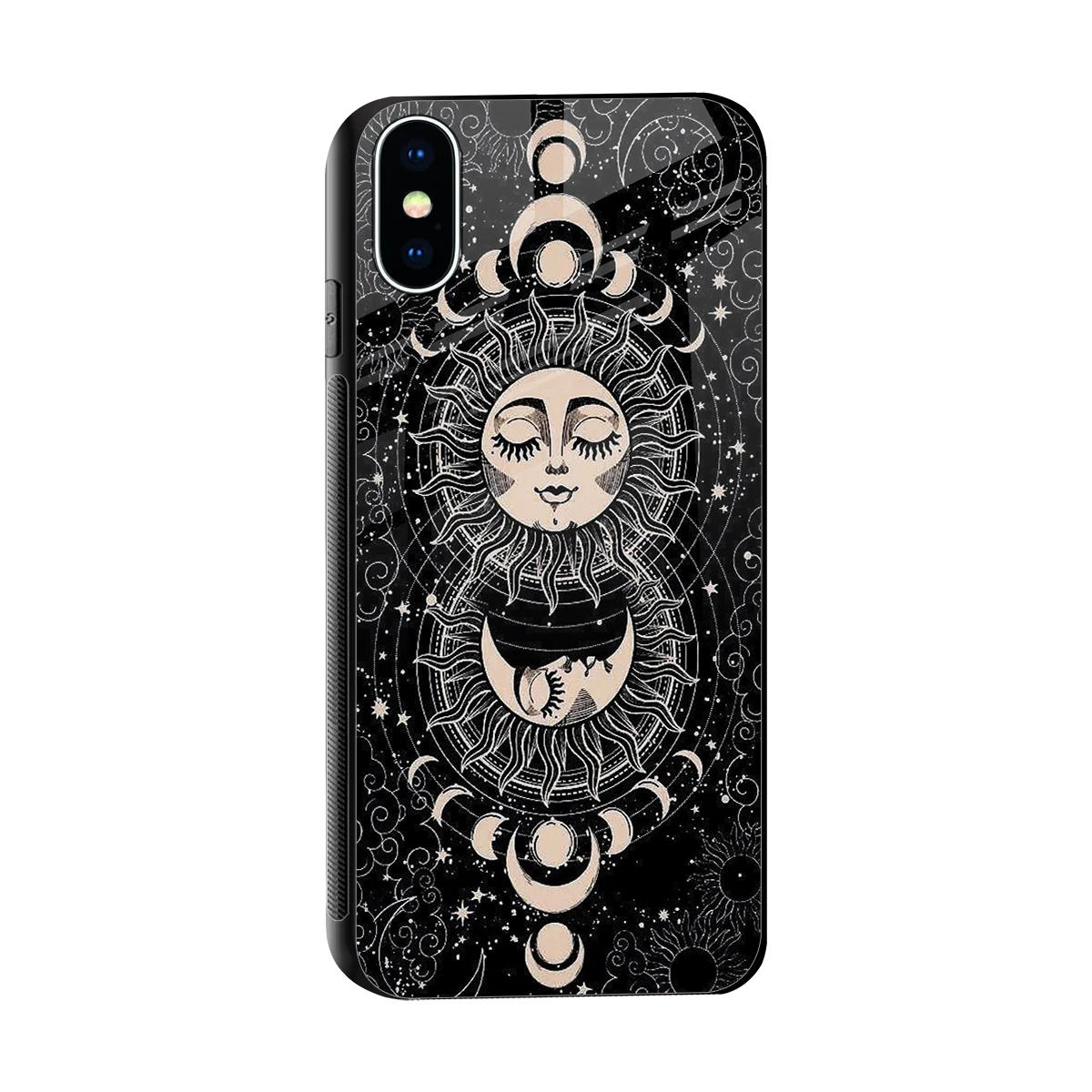 Solar Eclipse sleek iphone xs cover with tempered glass back and TPU edges