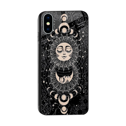 Solar Eclipse sleek iphone xs cover with tempered glass back and TPU edges
