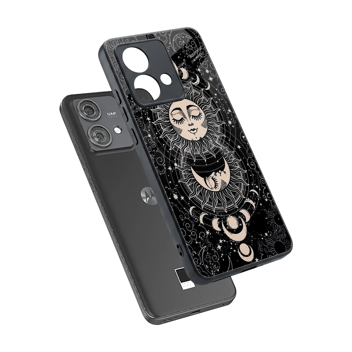Solar Eclipse sleek motorola edge 40 neo 5g cover with tempered glass back and TPU edges