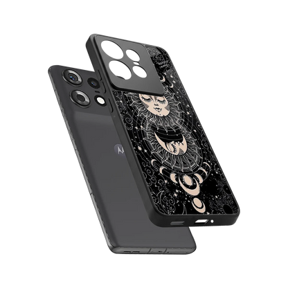 Solar Eclipse sleek motorola edge 50 pro cover with tempered glass back and TPU edges