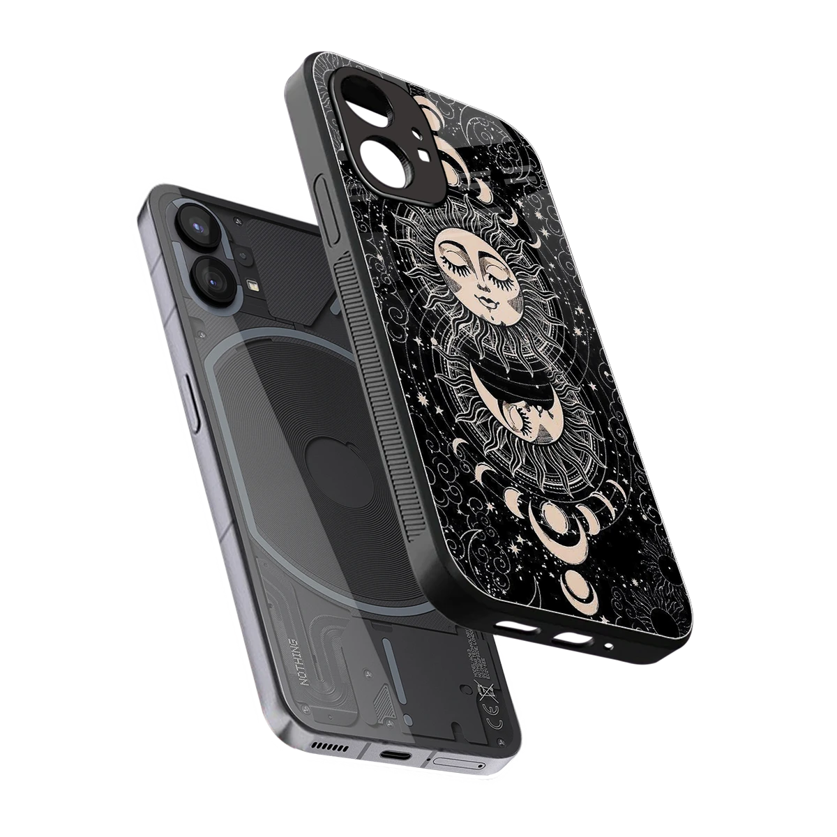 Solar Eclipse sleek nothing phone 1 cover with tempered glass back and TPU edges
