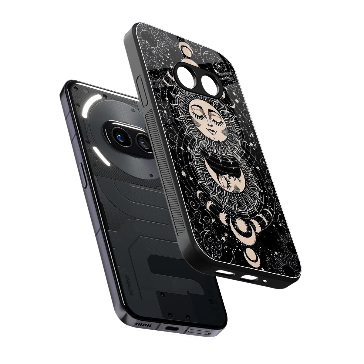 Solar Eclipse sleek nothing phone 2a cover with tempered glass back and TPU edges