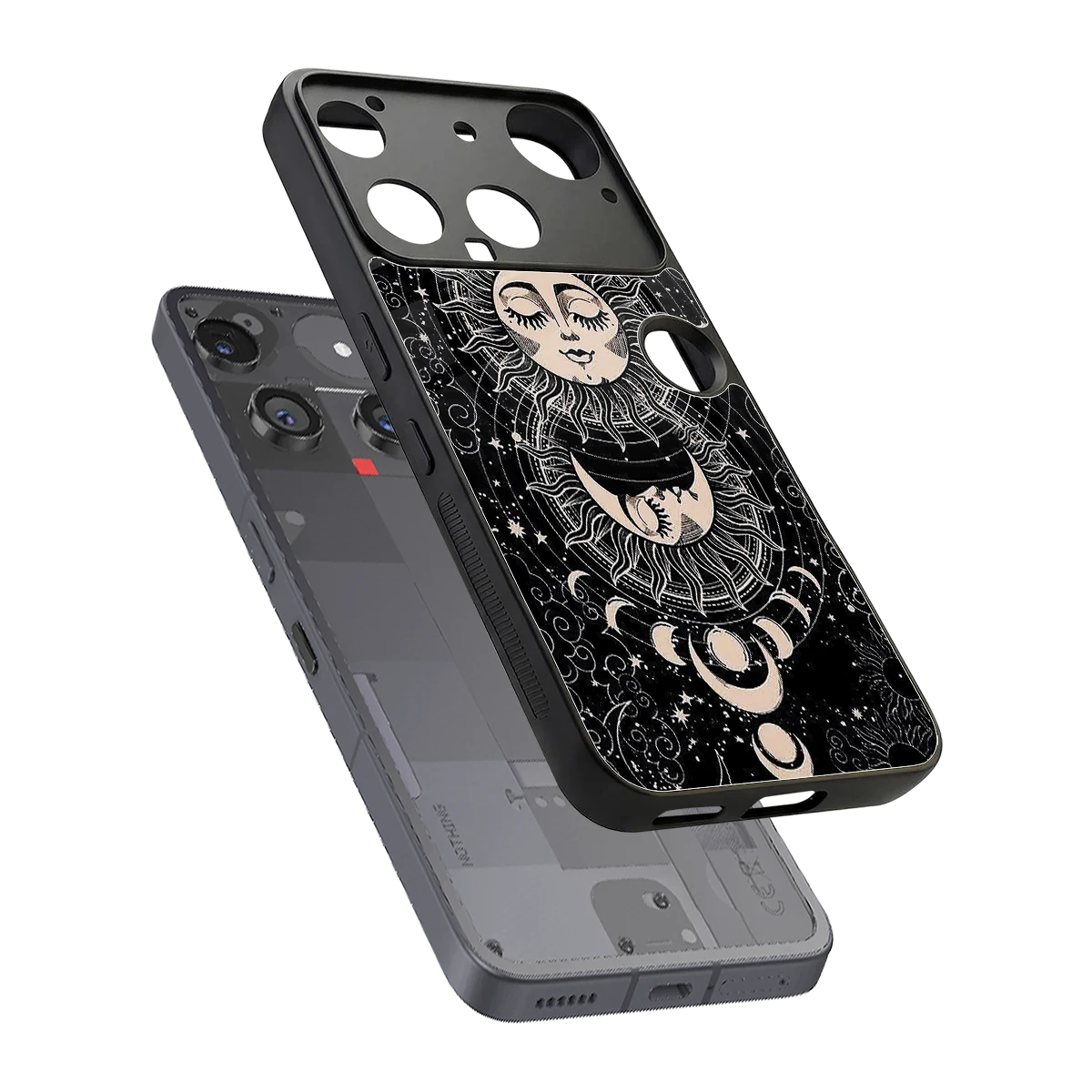 Solar Eclipse sleek nothing phone 3 cover with tempered glass back and TPU edges