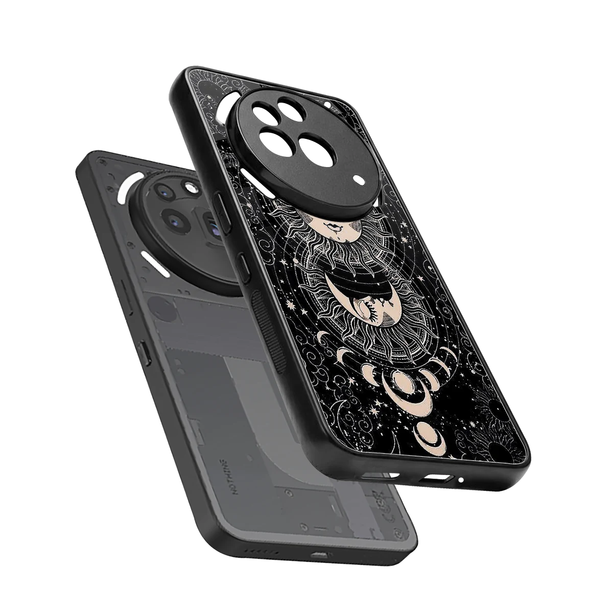 Solar Eclipse sleek nothing phone 3a pro cover with tempered glass back and TPU edges