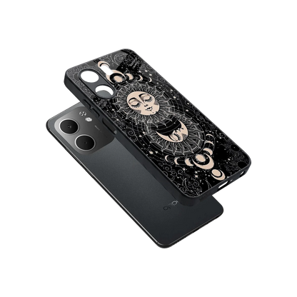 Solar Eclipse sleek oppo a5x 5g cover with tempered glass back and TPU edges
