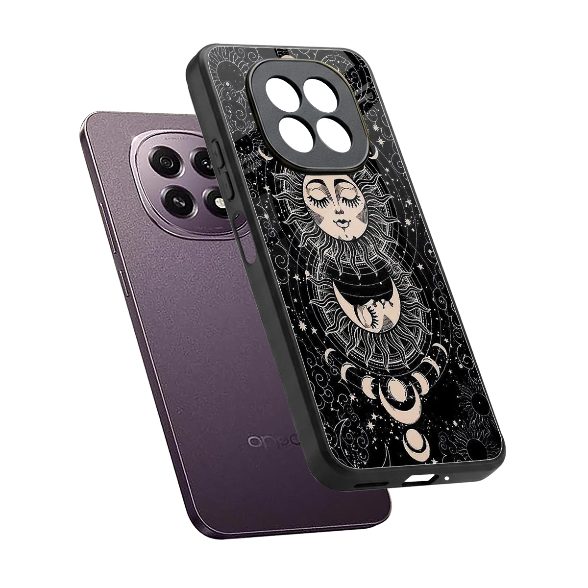 Solar Eclipse sleek oppo f29 5g cover with tempered glass back and TPU edges