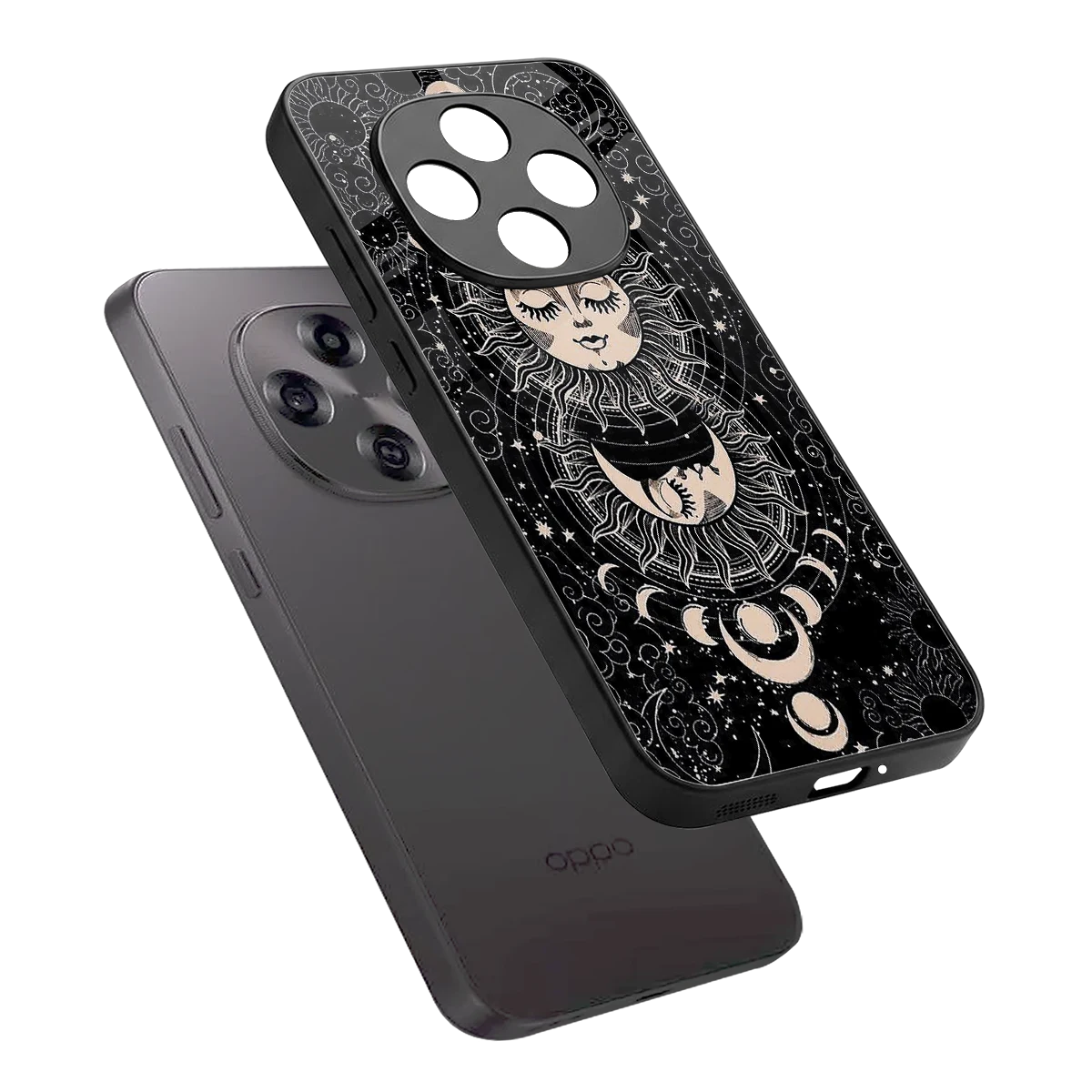 Solar Eclipse sleek oppo f31 pro 5g cover with tempered glass back and TPU edges