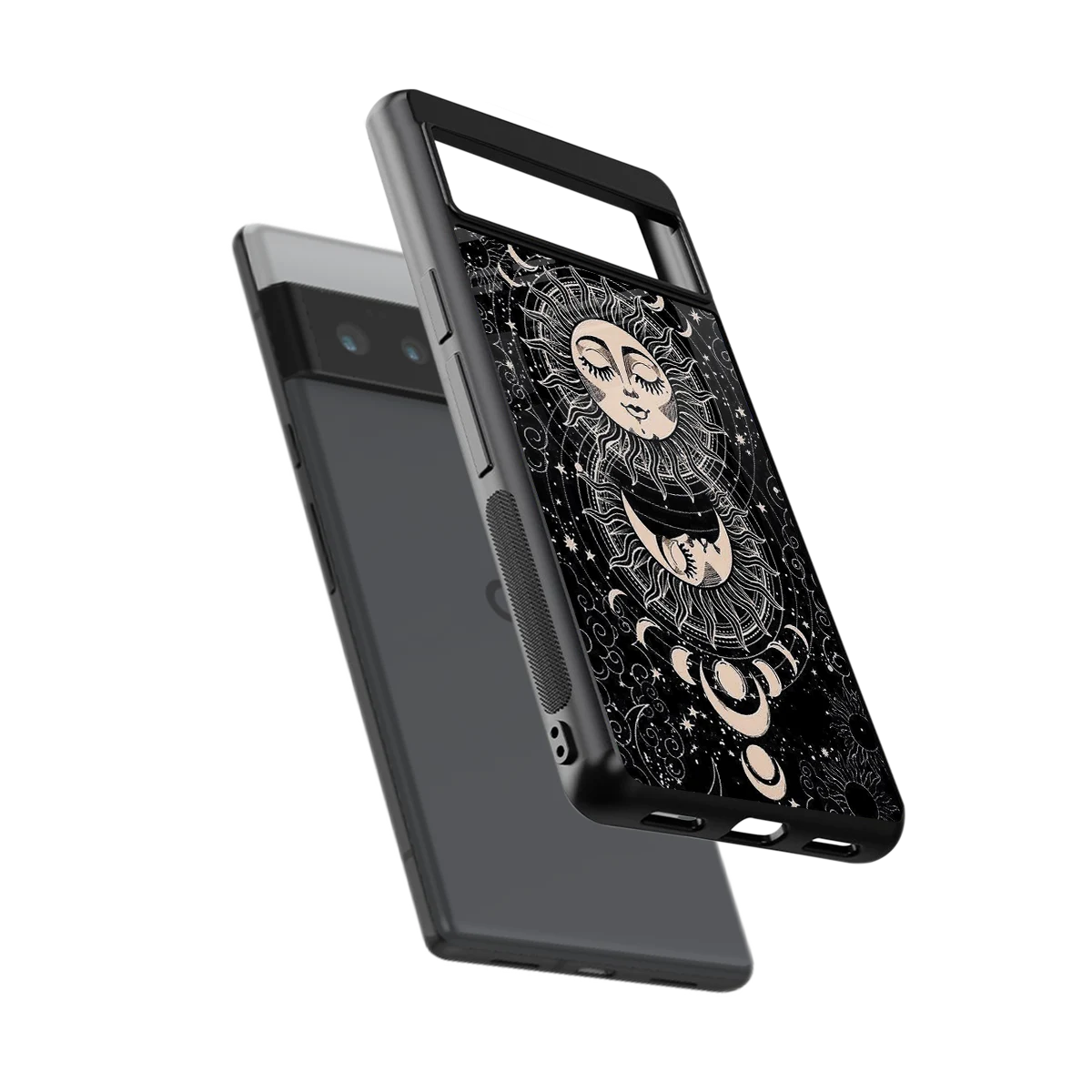 Solar Eclipse sleek google pixel 6 pro cover with tempered glass back and TPU edges