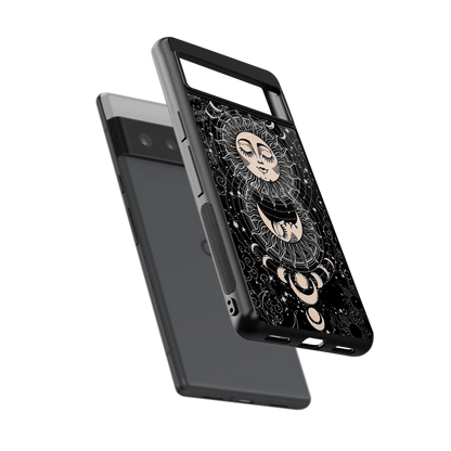 Solar Eclipse sleek google pixel 6 pro cover with tempered glass back and TPU edges