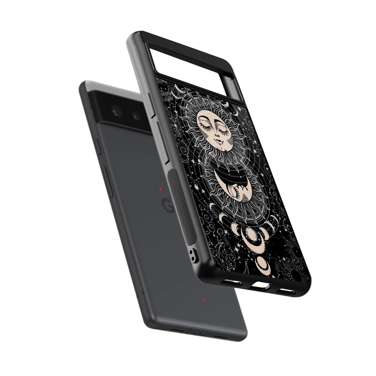 Solar Eclipse sleek google pixel 6 cover with tempered glass back and TPU edges