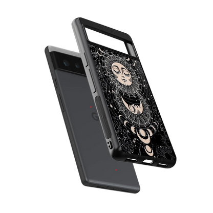 Solar Eclipse sleek google pixel 6a cover with tempered glass back and TPU edges