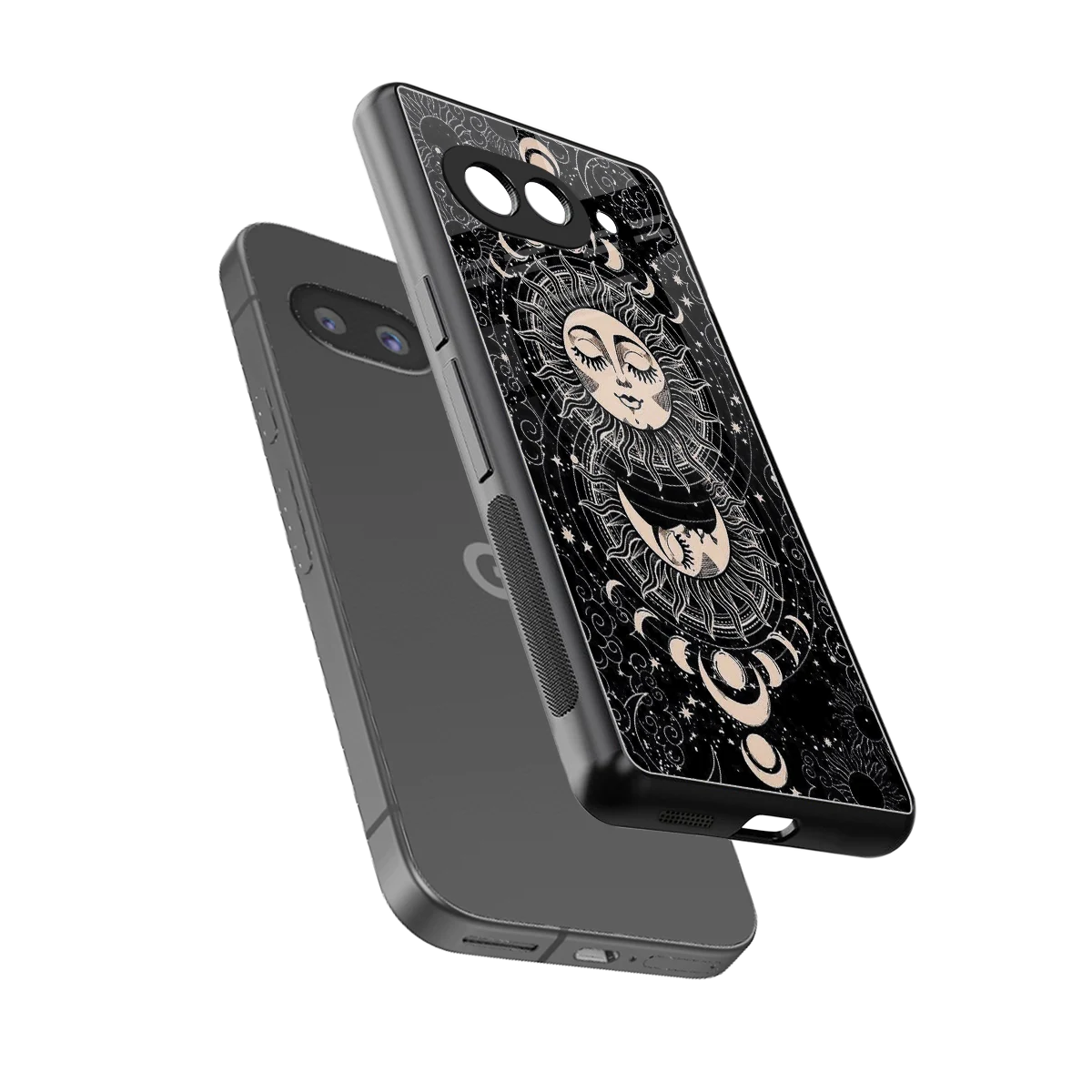 Solar Eclipse sleek google pixel 10a cover with tempered glass back and TPU edges