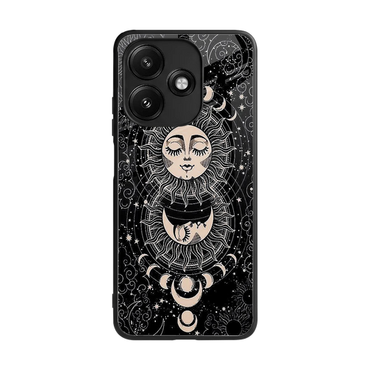 Solar Eclipse back phone cover | glass case for redmi 12 5g