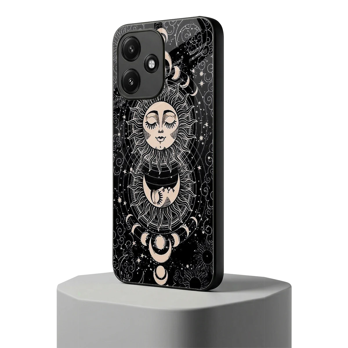 Solar Eclipse redmi 12 5g mobile cover | shockproof glass phone case