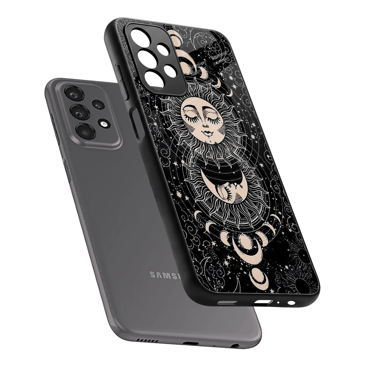 Solar Eclipse sleek samsung galaxy a23 cover with tempered glass back and TPU edges