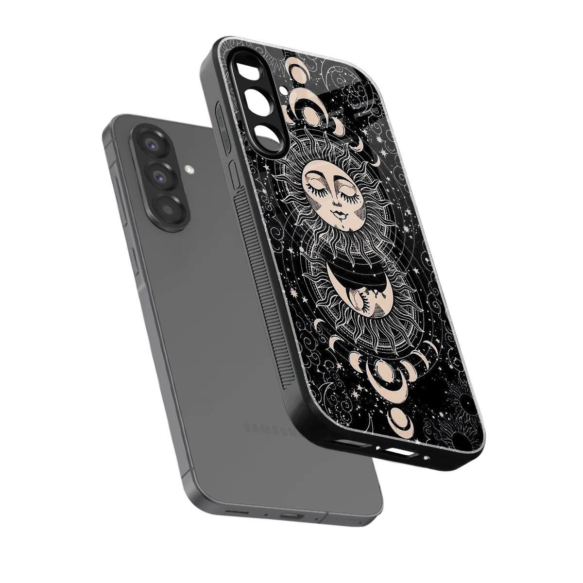 Solar Eclipse sleek samsung galaxy a56 5g cover with tempered glass back and TPU edges