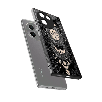 Solar Eclipse sleek vivo v30e cover with tempered glass back and TPU edges