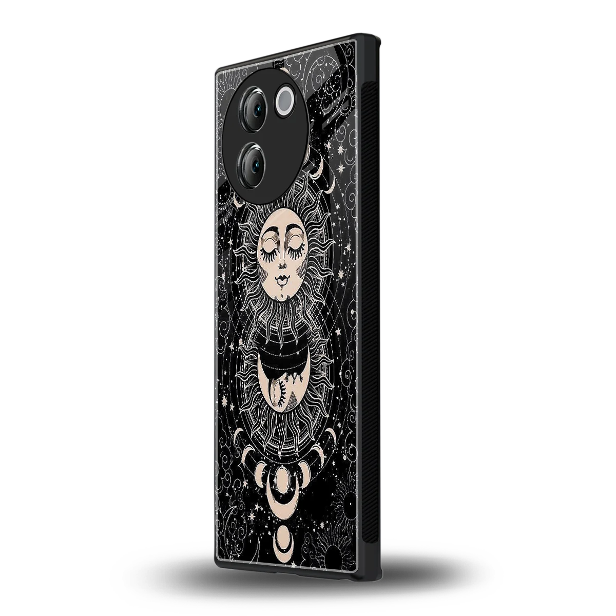 Solar Eclipse vivo v30e mobile cover | shockproof glass phone case