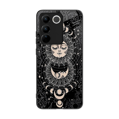 Solar Eclipse back phone cover | glass case for vivo v27 5g